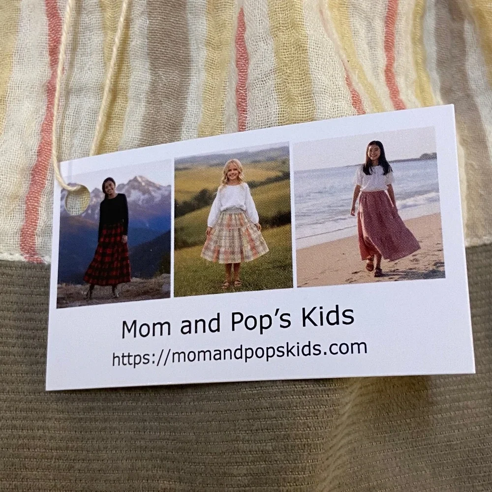 Mom and Pop's Kids Midi Skirt Girl 6/7 Gauze Corduroy Patchwork Western Lace